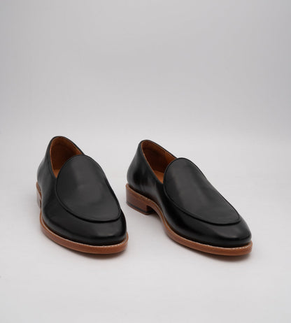 Hand-Welted Black Belgian Slip-Ons