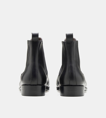 Hand Welted Classic Chisel Toe Black Chelsea Boots