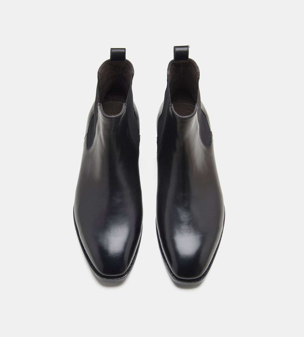 Hand Welted Classic Chisel Toe Black Chelsea Boots