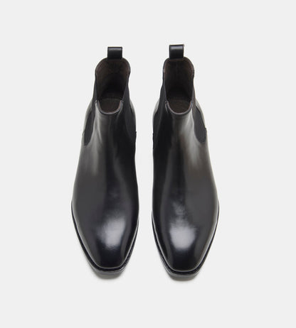 Hand Welted Classic Chisel Toe Black Chelsea Boots