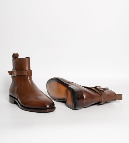 Goodyear Welted Chisel Toe Brown Full Grain Jodhpur Boot