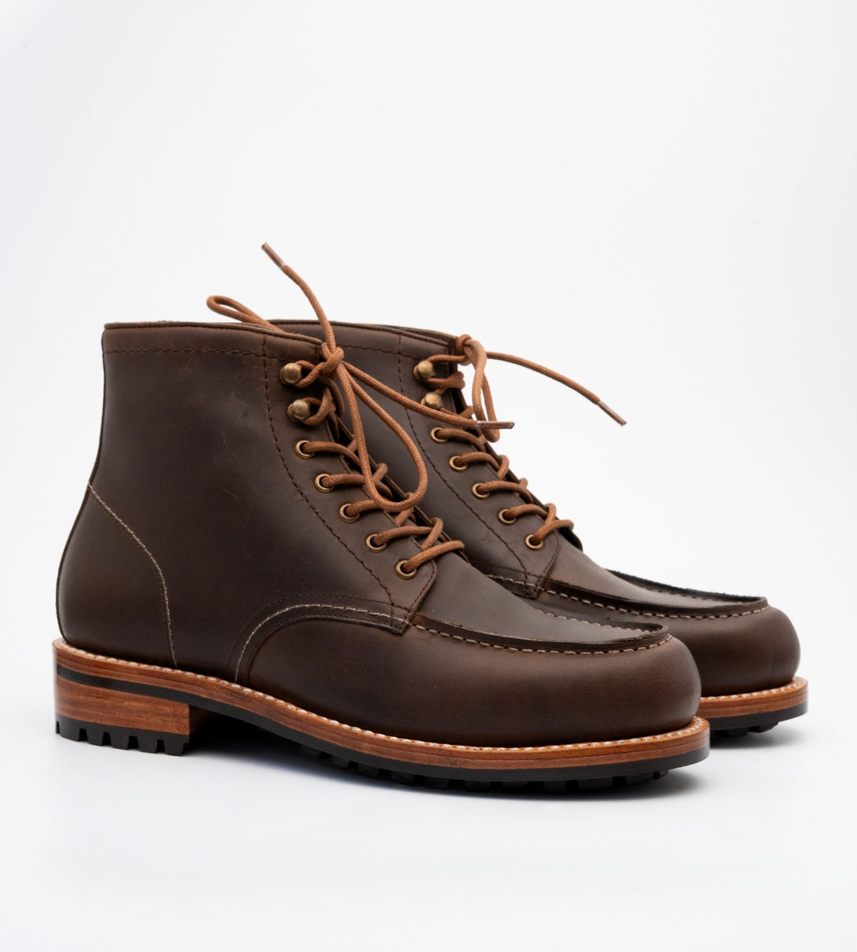 Goodyear Welted Brown Oiled Leather Moctoe Boot