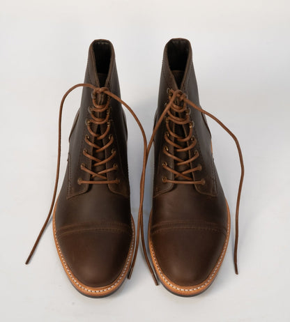 Hand-Welted Brown Oiled Leather Captoe Boot