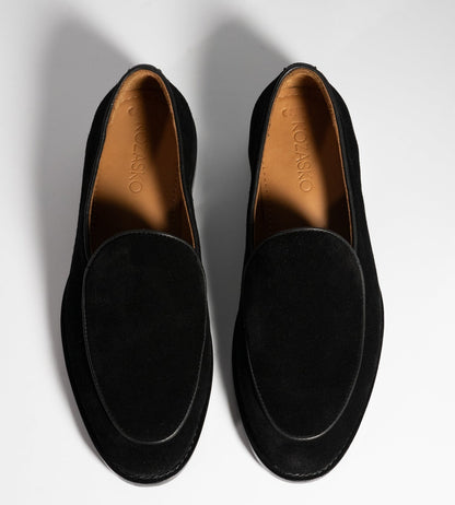 Goodyear Welted Black Suede  Belgian Loafer