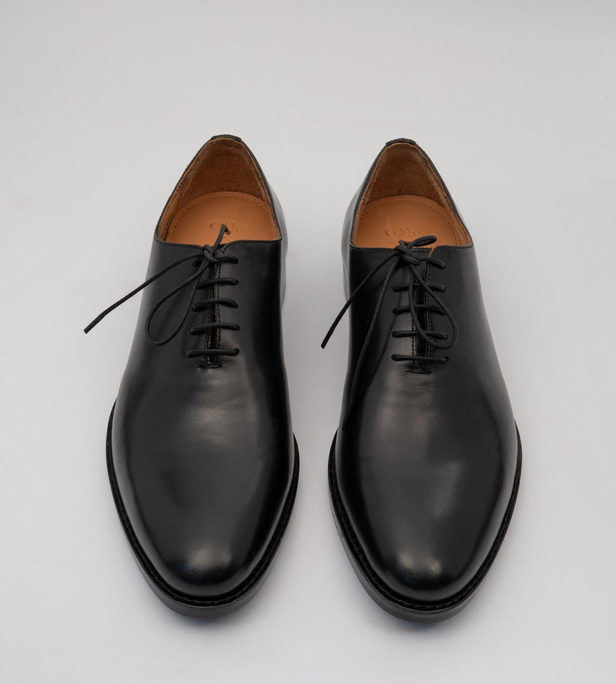 Goodyear Welted Almond Toe Black Wholecut Oxfords