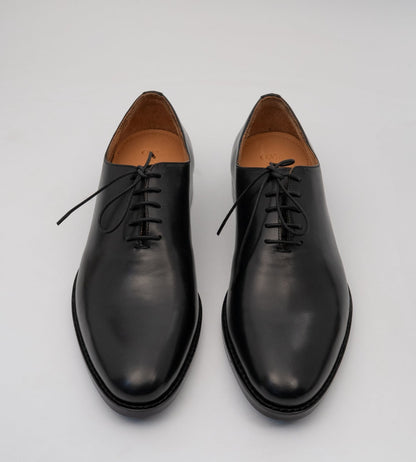 Goodyear Welted Almond Toe Black Wholecut Oxfords