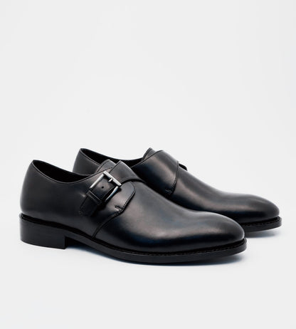 Goodyear Welted Single Strap Black Monks