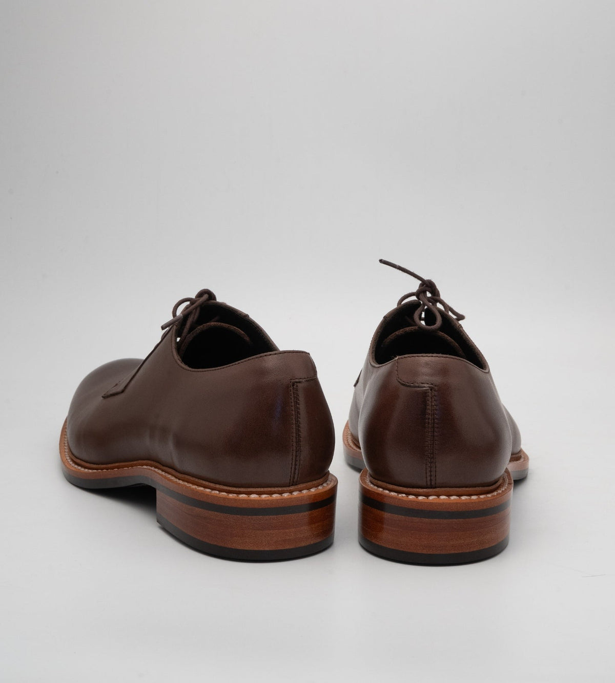 Hand-Welted Brown Plain Toe Blucher