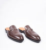 Hand Welted Brown Milled Leather Horsebit Mules