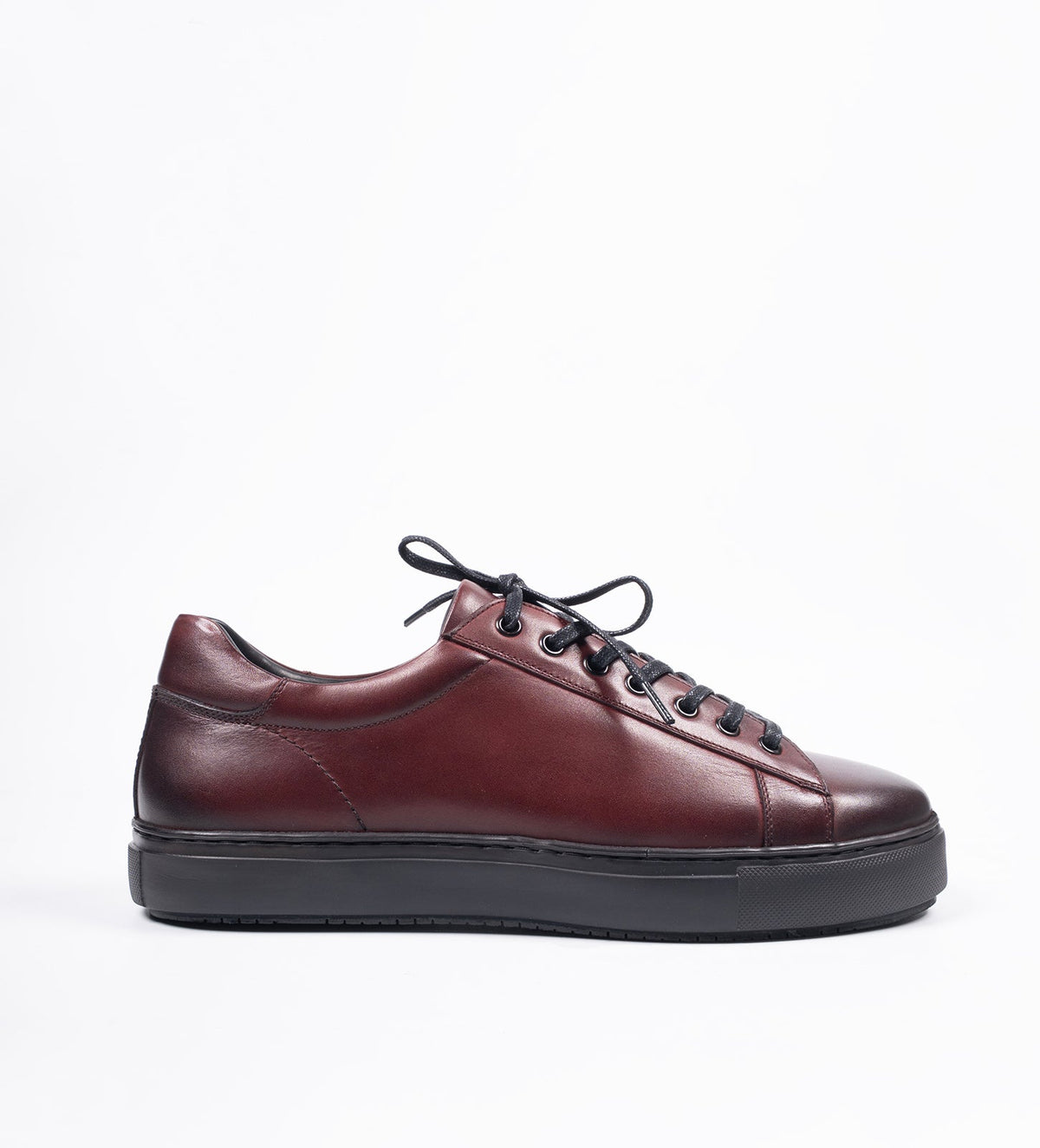 Handmade Classic Burgundy Leather Sneaker