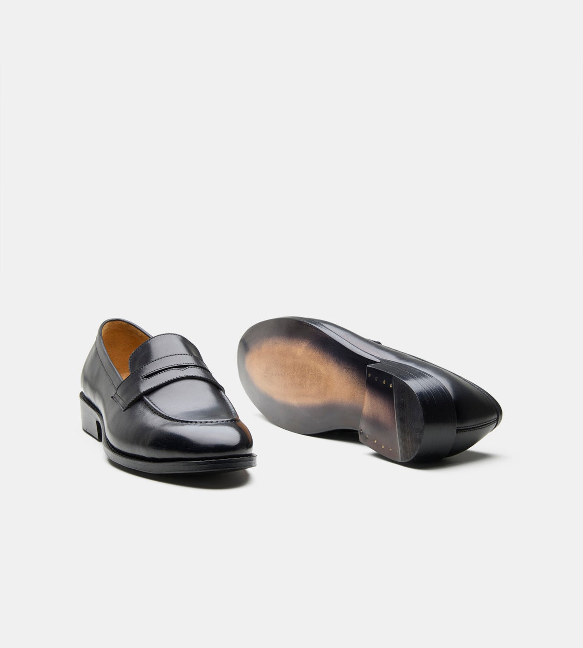 Goodyear Welted Black Penny Loafer