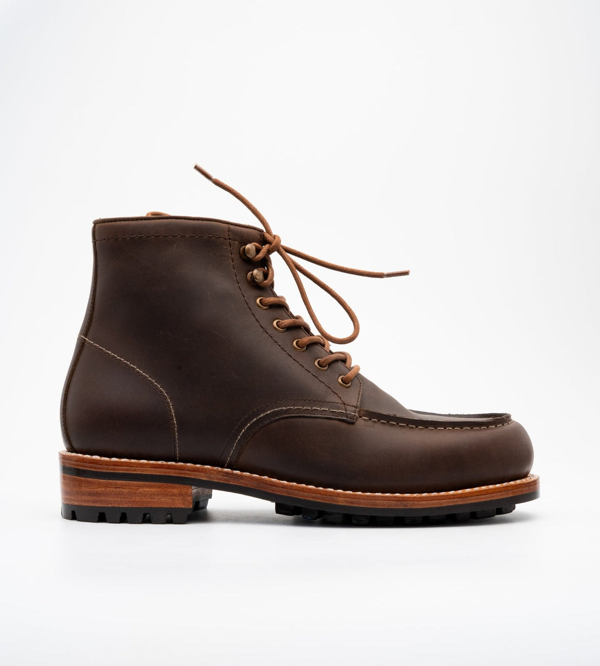 Goodyear Welted Brown Oiled Leather Moctoe Boot