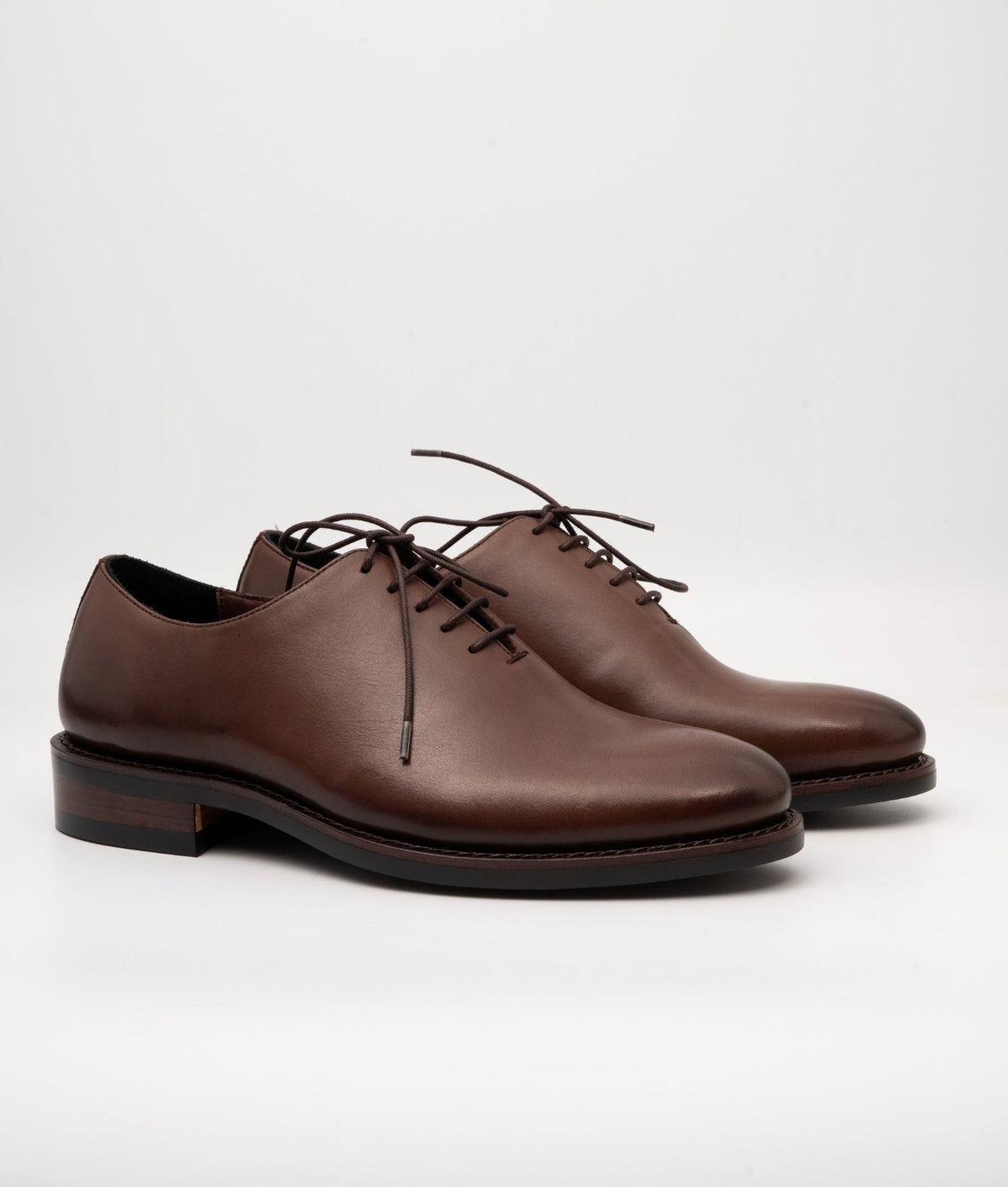 Hand-Welted Brown Wholecut Oxfords