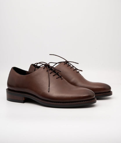 Hand-Welted Brown Wholecut Oxfords