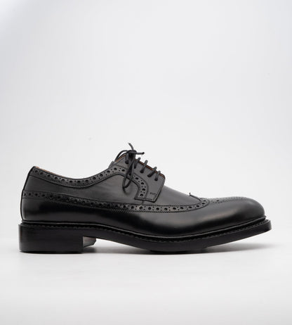 Goodyear Welted Classic Black Longwing Blucher Shoe