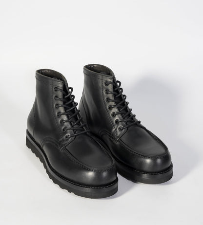 Goodyear Welted Black Full Grain Leather Moctoe Boot