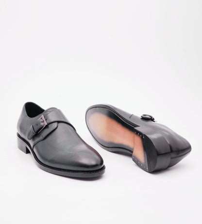 Goodyear Welted Single Strap Black Monks