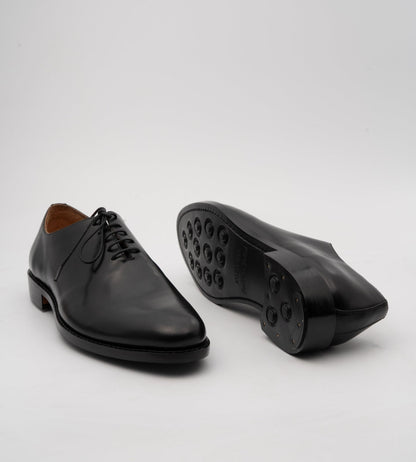 Goodyear Welted Almond Toe Black Wholecut Oxfords