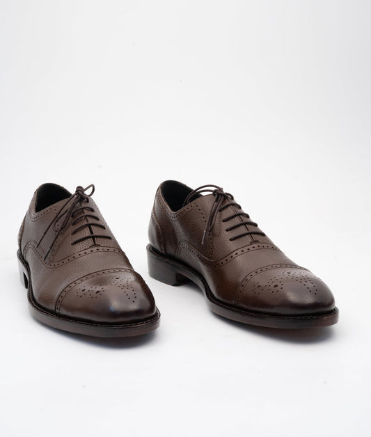 Goodyear Welted Brown Wax Milled Brogues Oxfords
