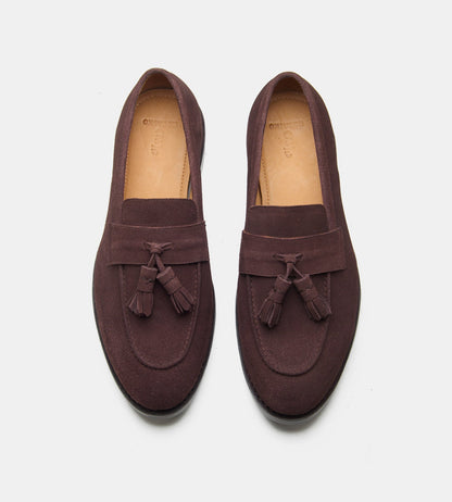 Goodyear Welted Brown Suede Tassel Loafers