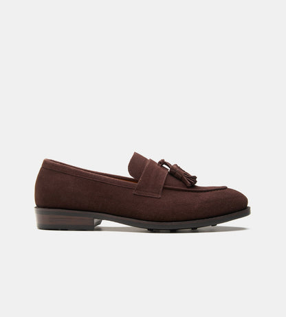 Goodyear Welted Brown Suede Tassel Loafers