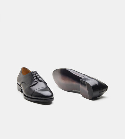 Hand Welted Classsic Black Captoe Derby