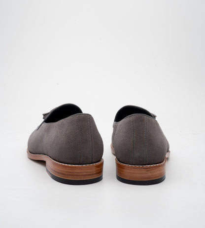 Goodyear Welted Grey Suede Belgian Tassel Loafer