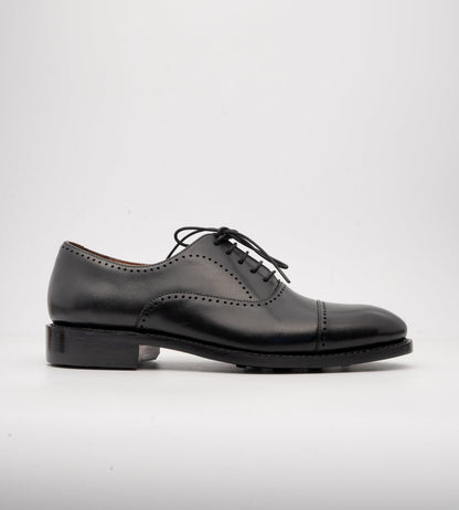 Goodyear Welted Black Punch Captoe Oxford