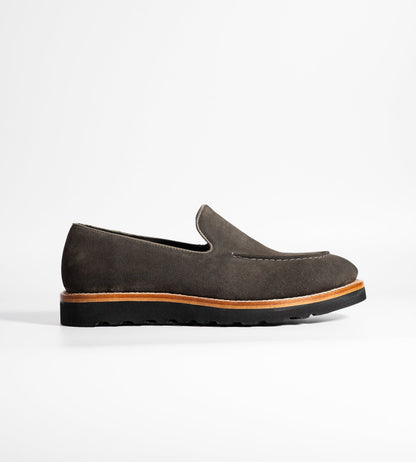 Hand-Welted Comfort Grey Suede Loafers