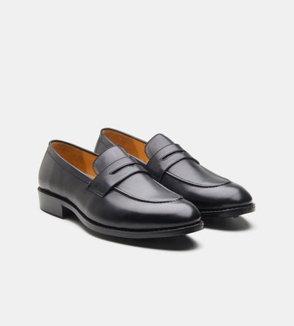 Goodyear Welted Black Penny Loafer