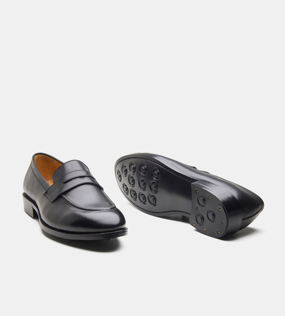 Goodyear Welted Black Penny Loafer