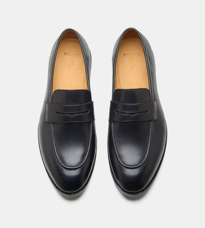Goodyear Welted Black Penny Loafer