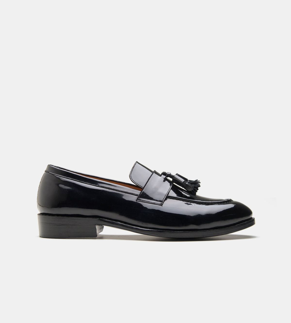 Goodyear Welted Black Patent Tassel Loafers