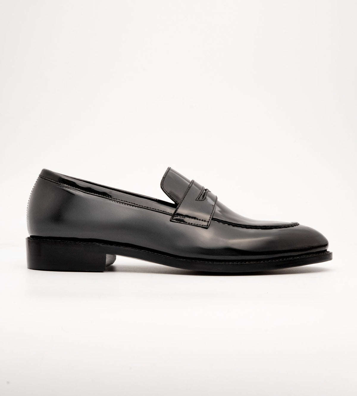 Goodyear Welted Classic Black Patent Penny Loafers