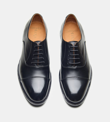 Hand Welted Black Michigan Full Grain Captoe Oxfords