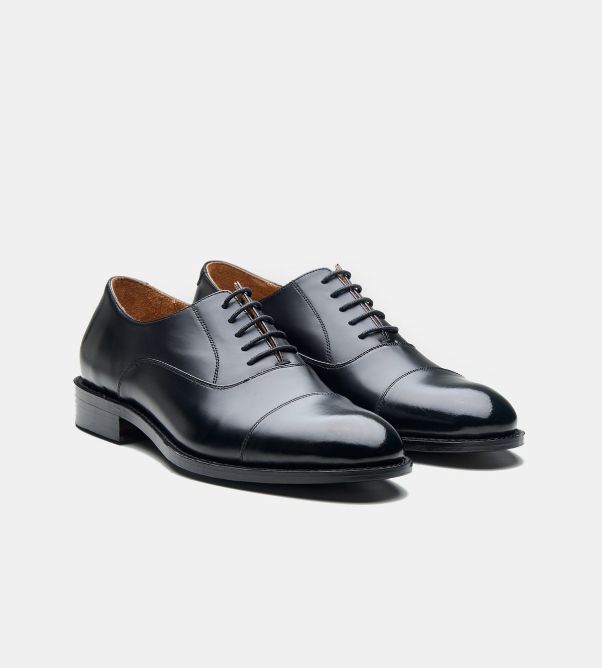 Hand Welted Black Michigan Full Grain Captoe Oxfords