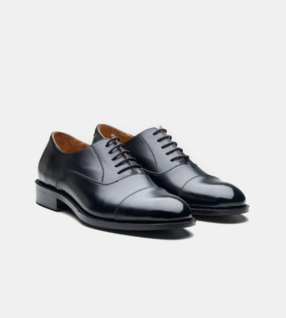 Hand Welted Black Michigan Full Grain Captoe Oxfords