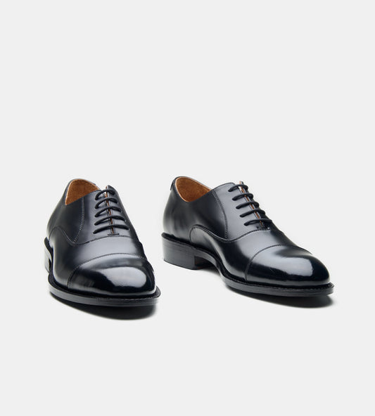 Hand Welted Black Michigan Full Grain Captoe Oxfords