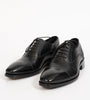 Hand Welted Chisel Toe Black Captoe Oxfords