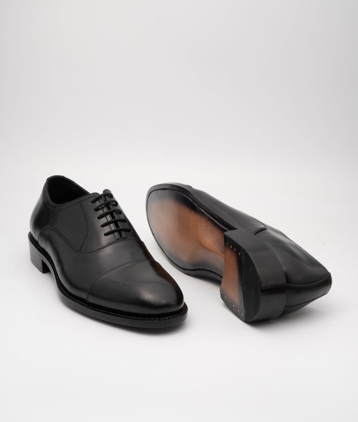 Classic Goodyear Welted Black Captoe Oxfords