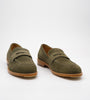 Hand Welted Olive Suede Penny Loafer