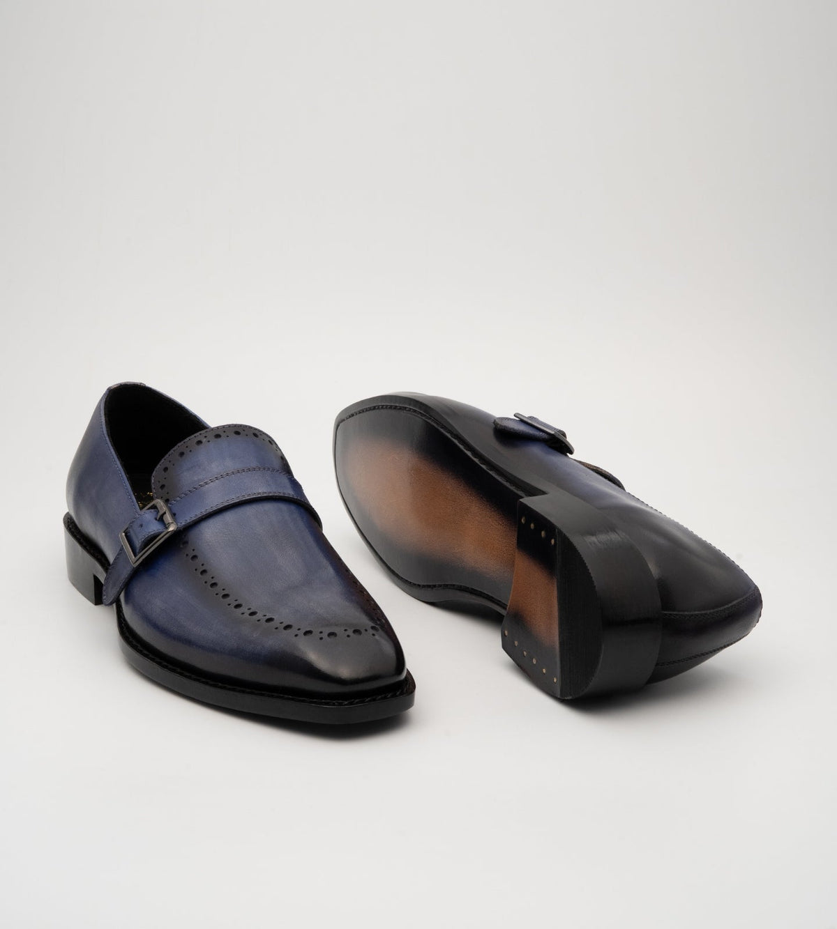 Hand Welted Navy Strap Loafer