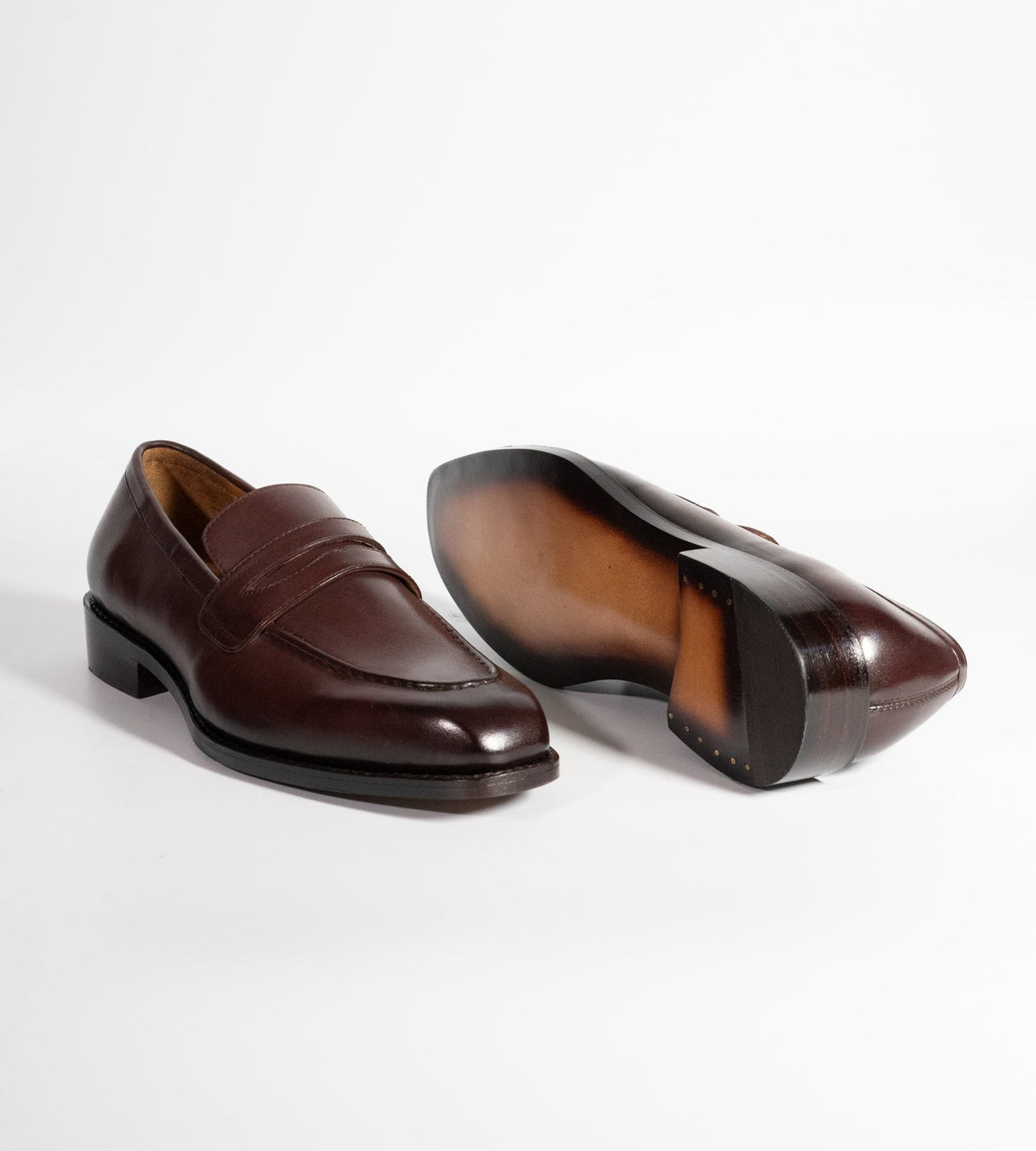 Goodyear Welted Chisel Toe Burgundy Penny Loafer