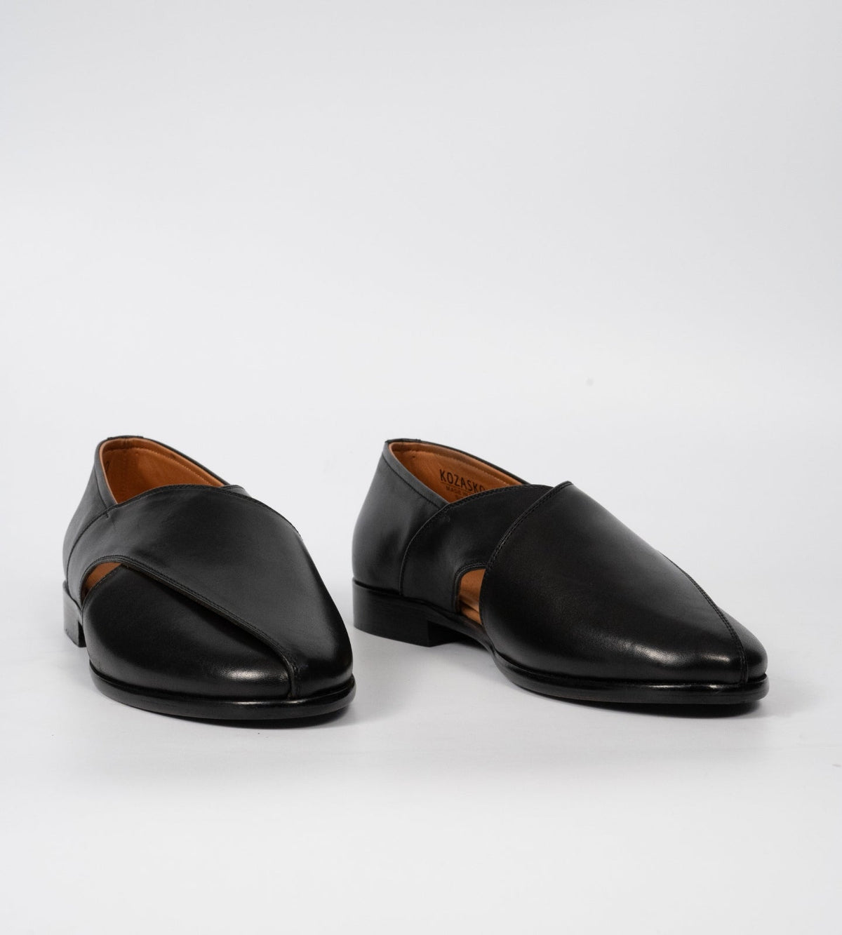 Hand Welted Black Full Grain Leather Peshawari Shoes