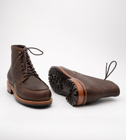 Goodyear Welted Brown Oiled Leather Moctoe Boot