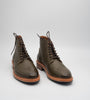 Hand Welted Full Grain Olive Plain Toe Boot