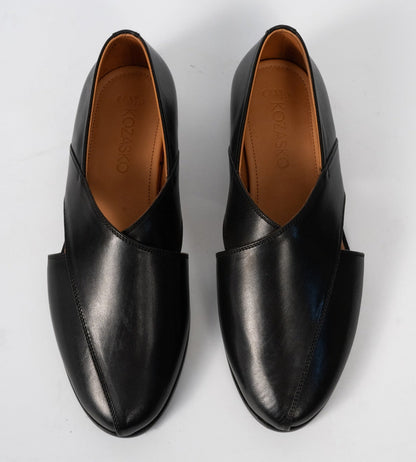 Hand Welted Black Full Grain Leather Peshawari Shoes