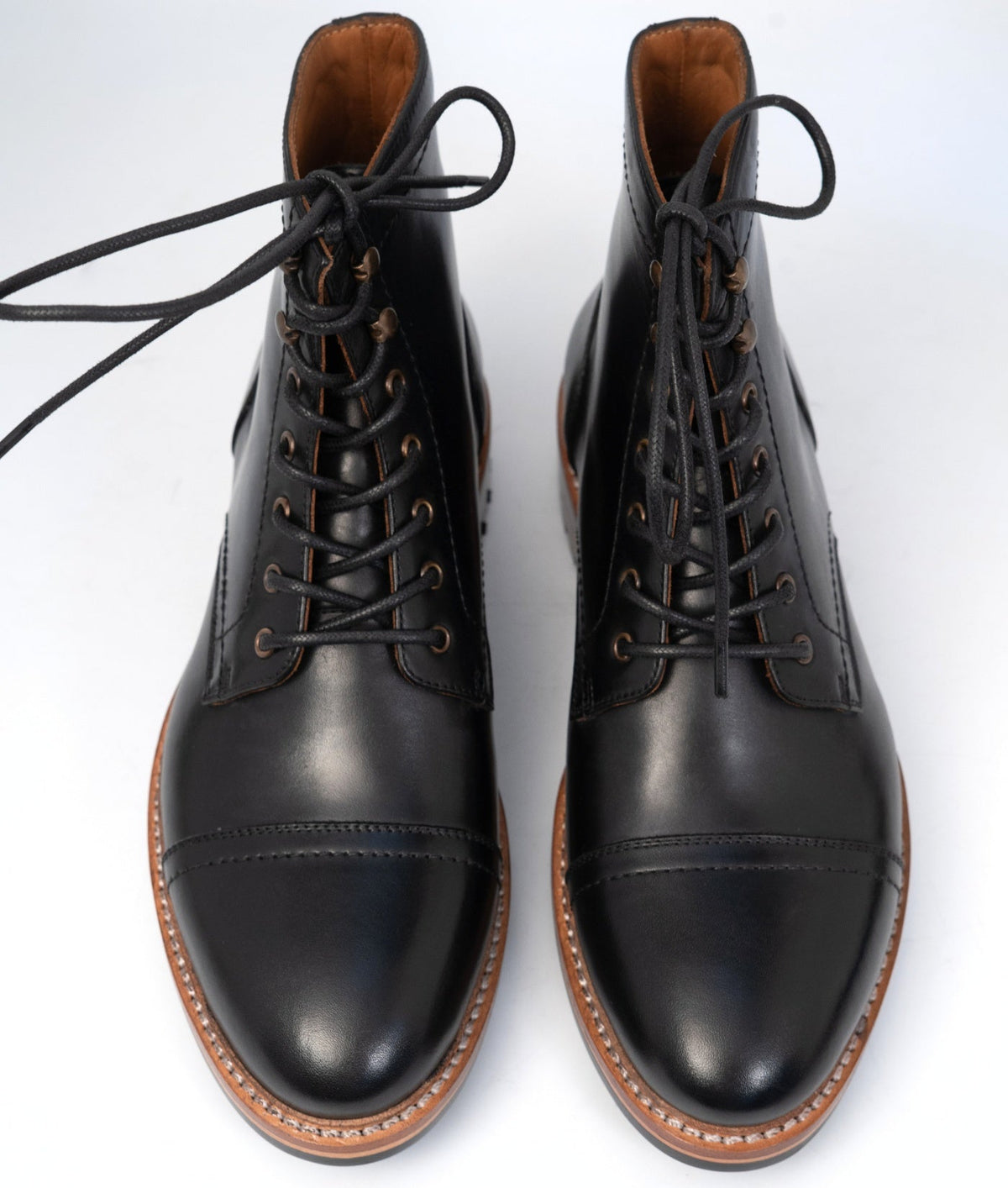 Hand Welted Classic Black Captoe Boot