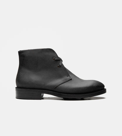 Hand-Welted Black Oiled Leather  Chukka Boot