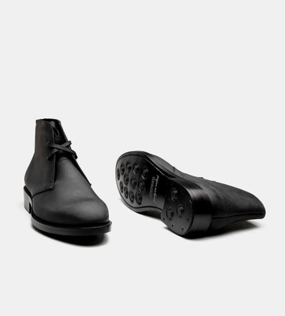 Hand-Welted Black Oiled Leather  Chukka Boot